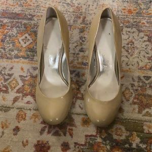 Well Worn Nude Patent Leather Heels